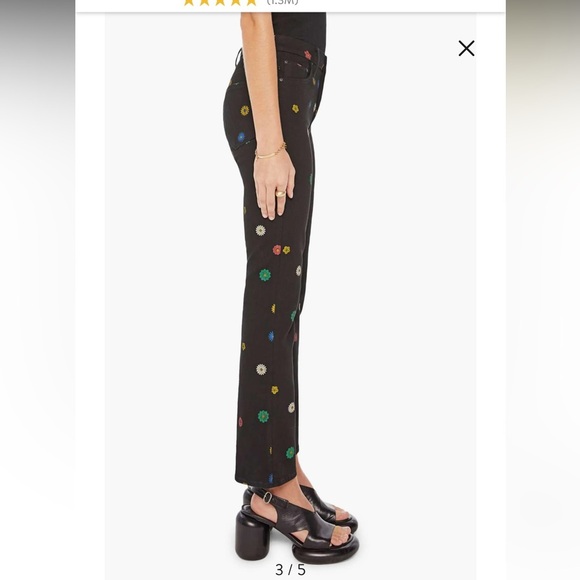 NWT $218 Black Mother The Insider Flood Fresh As A Daisy Jeans 24 - Picture 13 of 16